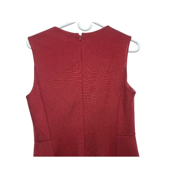 Cos Sheath Midi Long Dress Womens Size 6 Red Pleated Office Minimalist Pockets - Picture 10 of 13